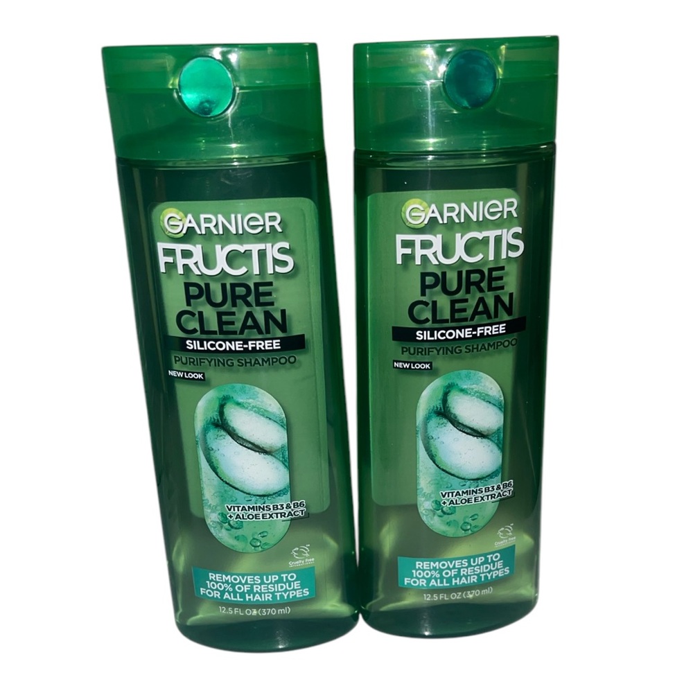 2 Pack Garnier Fructis Pure Clean Purifying Shampoo, Silicone-Free, 12.5 Fl Oz